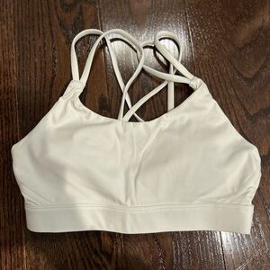 White Cross Back Sports Bra